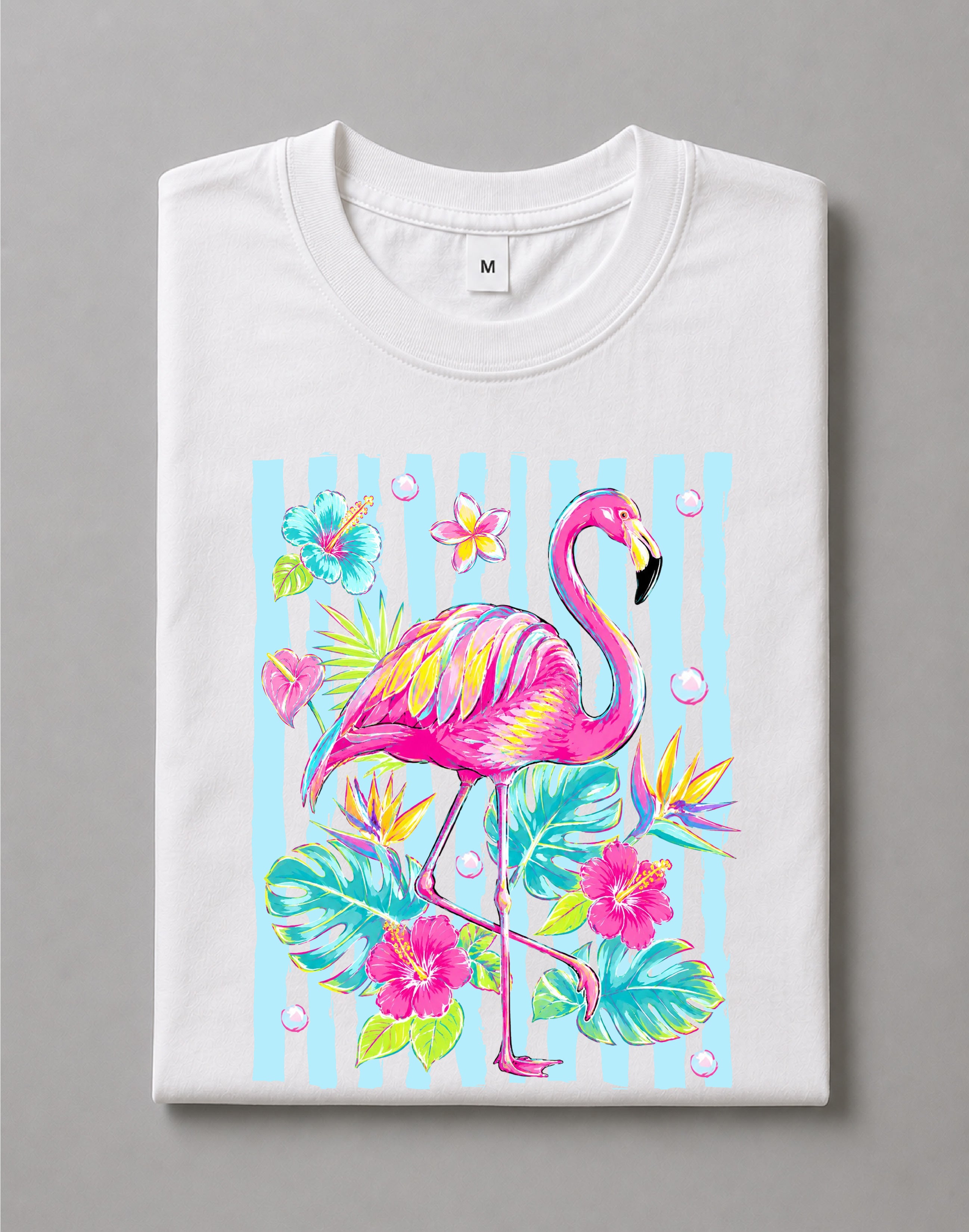 Flamingo Shirt – Pink Flamingo Graphic Tee, Tropical Summer Shirt, Beach Vacation Shirt, Coastal Bird Graphic Tee– DTF-6