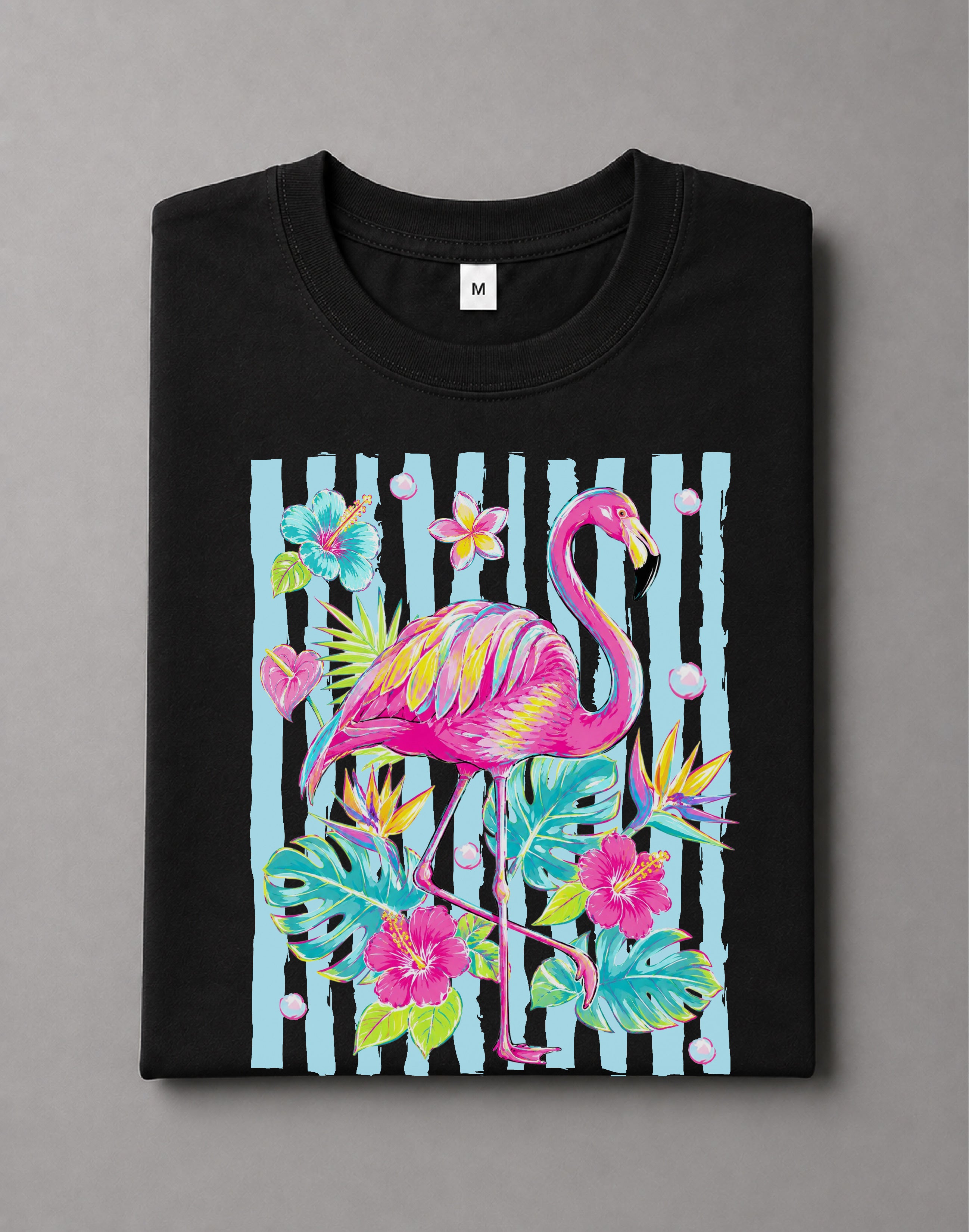 Flamingo Shirt – Pink Flamingo Graphic Tee, Tropical Summer Shirt, Beach Vacation Shirt, Coastal Bird Graphic Tee– DTF-6