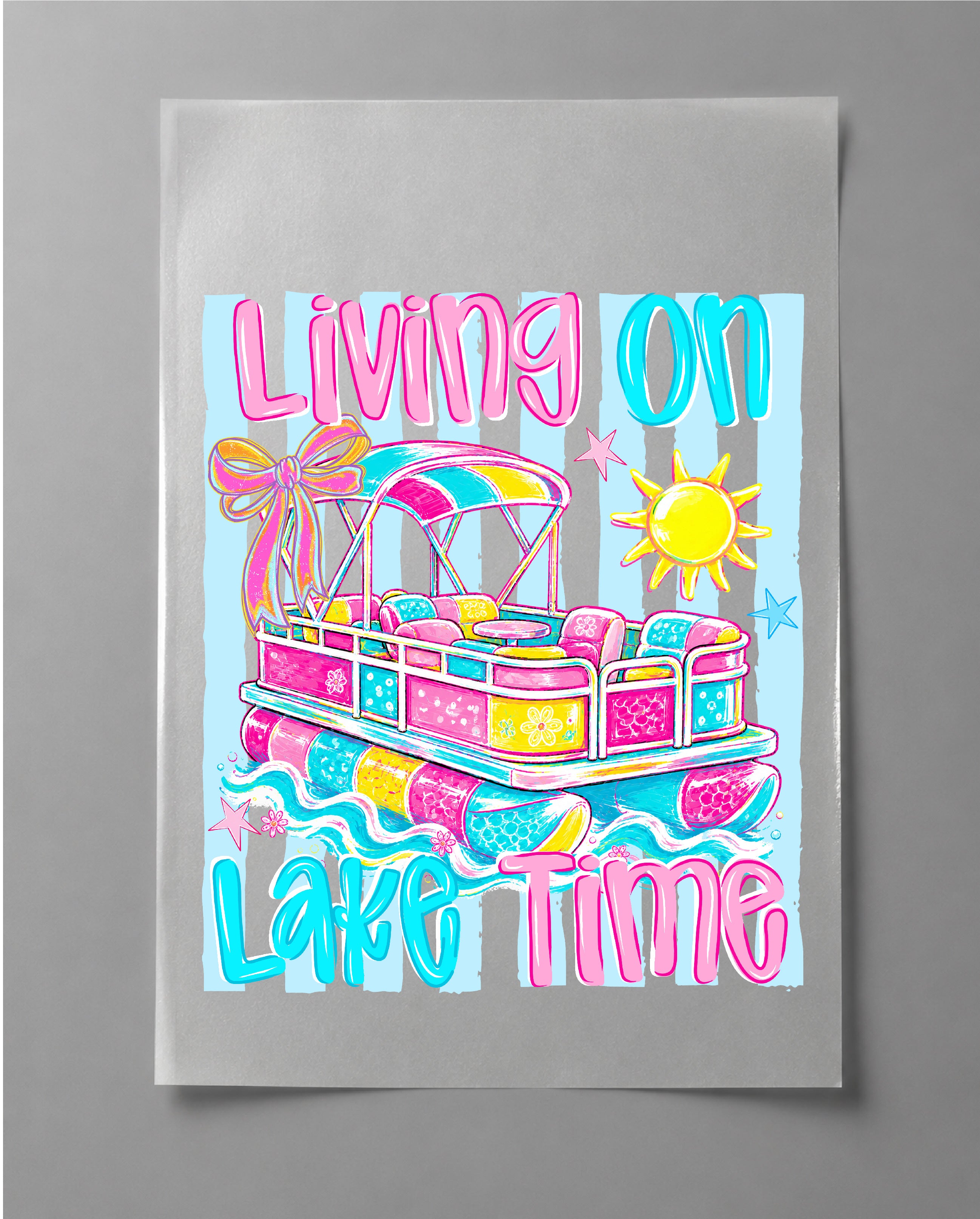 Living on Lake Time Shirt – Lake Life Graphic Tee, Summer Lake Vacation Shirt, Boating Shirt, Cabin Weekend Tee – DTF-7