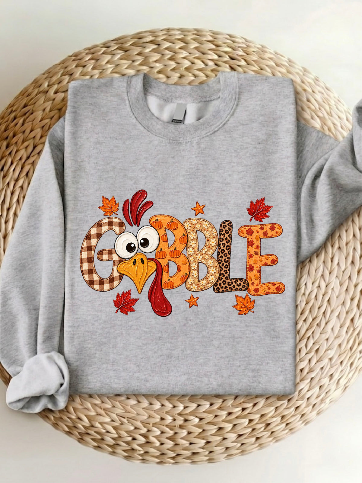 Gobble Thanksgiving Shirt | Funny Turkey Sweatshirt | Thanksgiving Hoodie | Fall Turkey T-Shirt | Plaid Leopard Autumn Gift