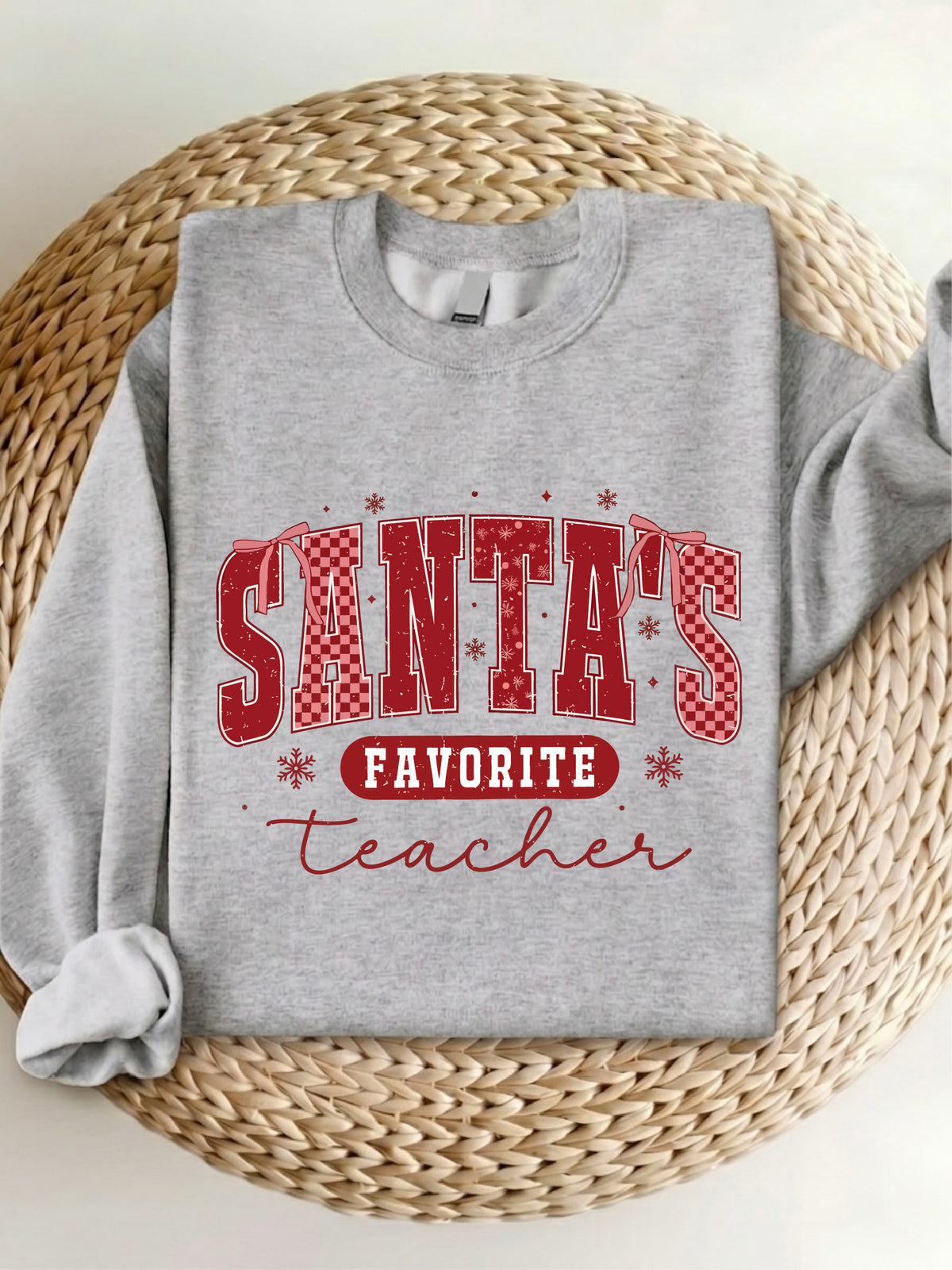 Santa's Favorite Teacher T-Shirt, Sweatshirt, Hoodie