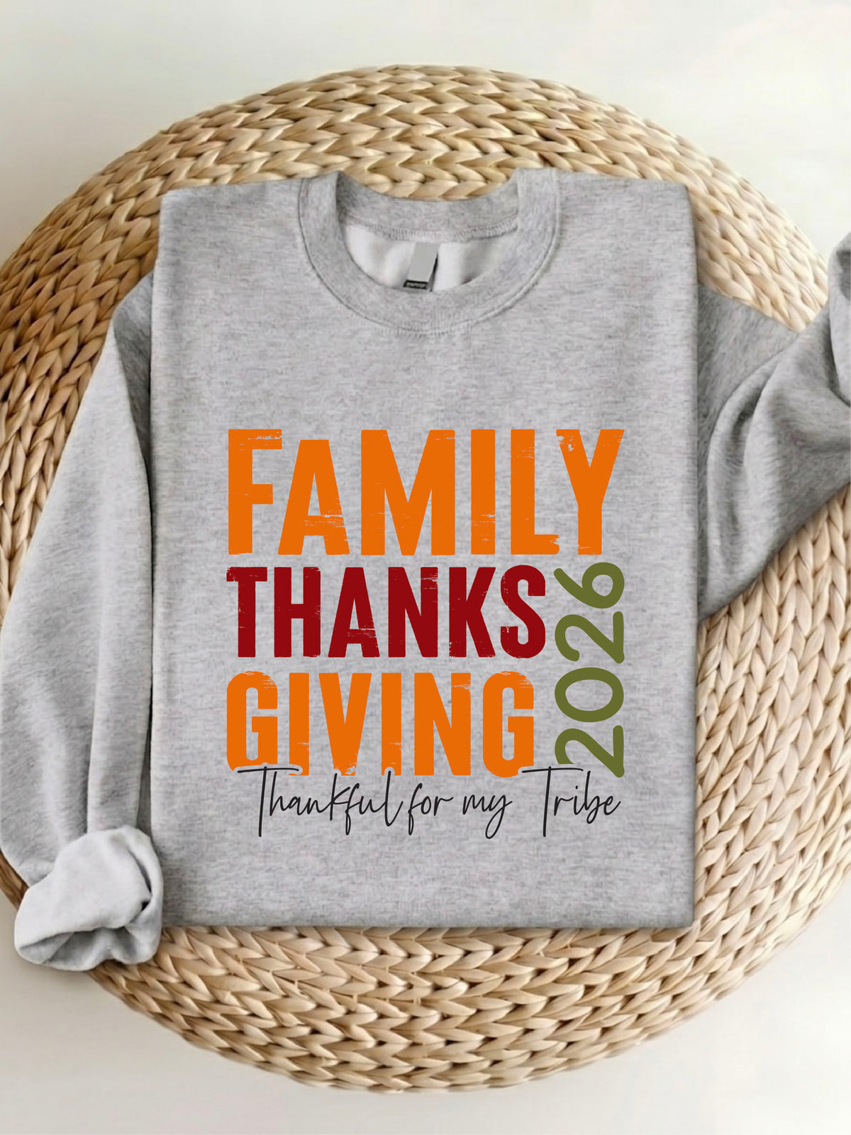 Family Thanksgiving 2026 Shirt | Thankful For My Tribe Sweatshirt | Thanksgiving Dinner Party Gathering Hoodie