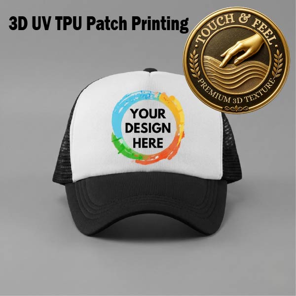 Custom Hat 3D UV Patch Print Same Day Printing and Shipping