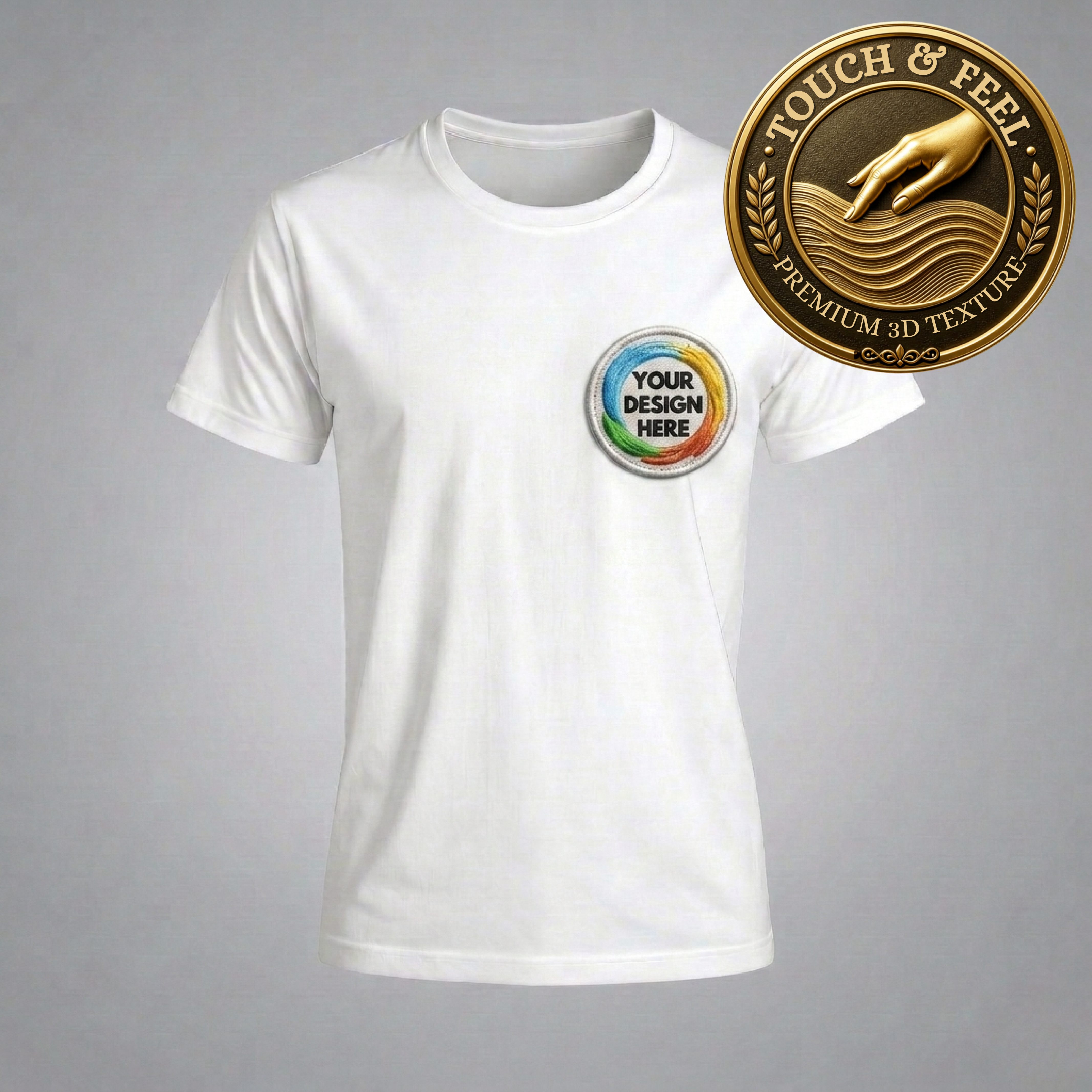 3D Patch Adult T-Shirt Custom Personalized Same Day Printing and Shipping